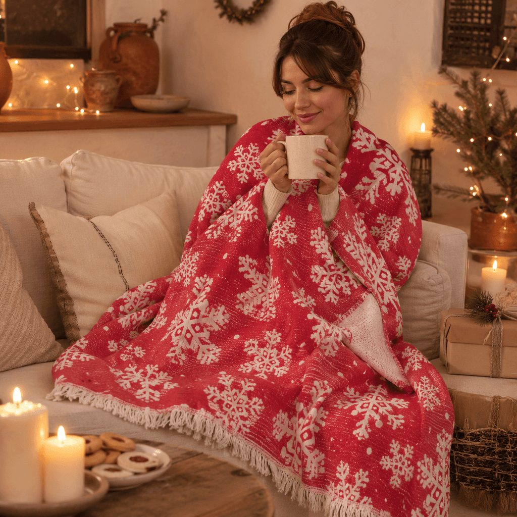 Eira Snowflake Jacquared OEKO-TEX® Certified Bed Throw