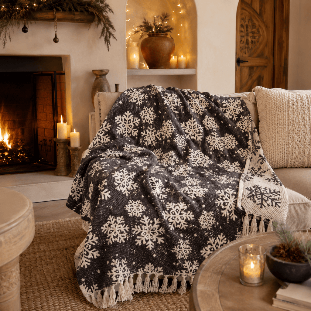 Eira Snowflake Jacquared OEKO-TEX® Certified Bed Throw