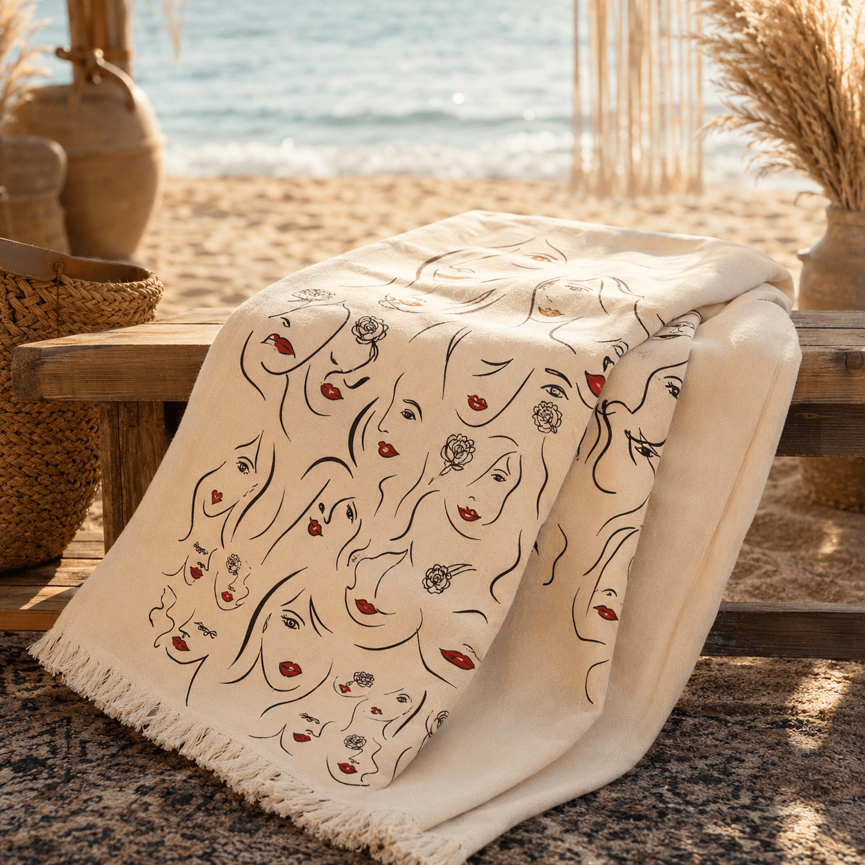 The Denizli Bohemian Muslin Towel  Boho Muse