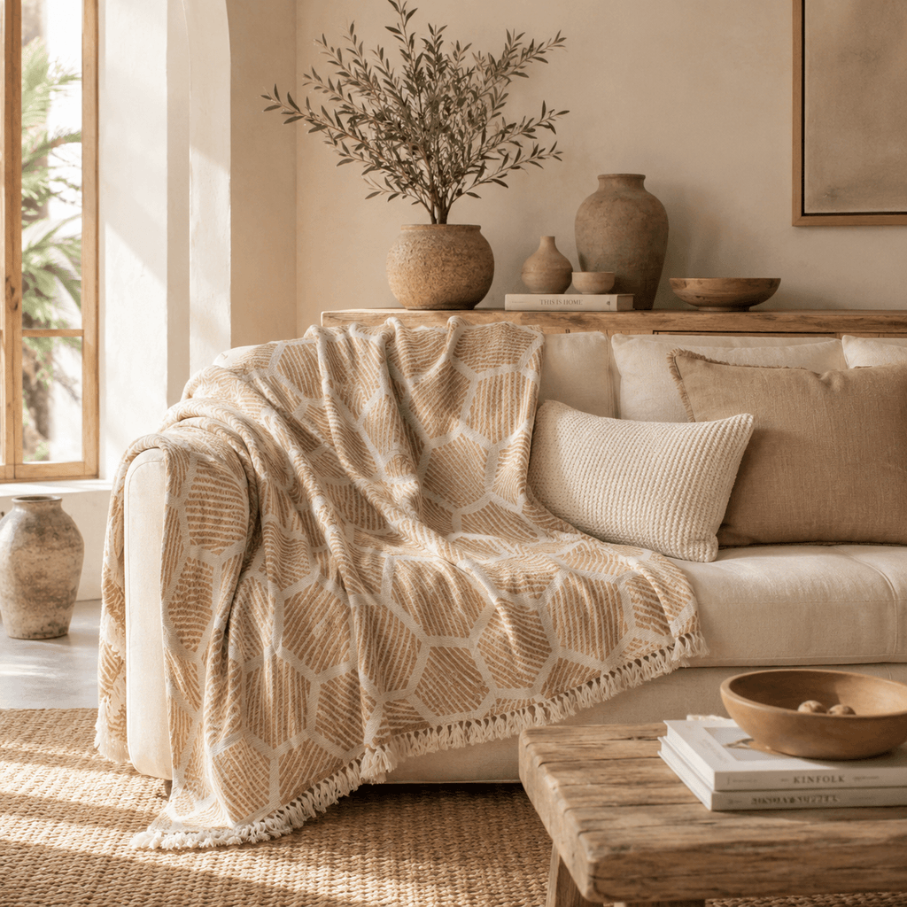 Knidos Jacquared OEKO-TEX® Certified Bed Throw