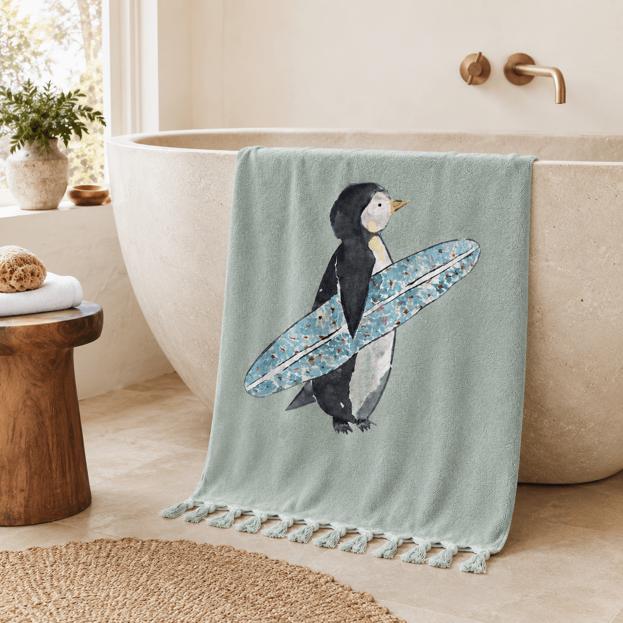 Penguin Surf Jacquard Towel