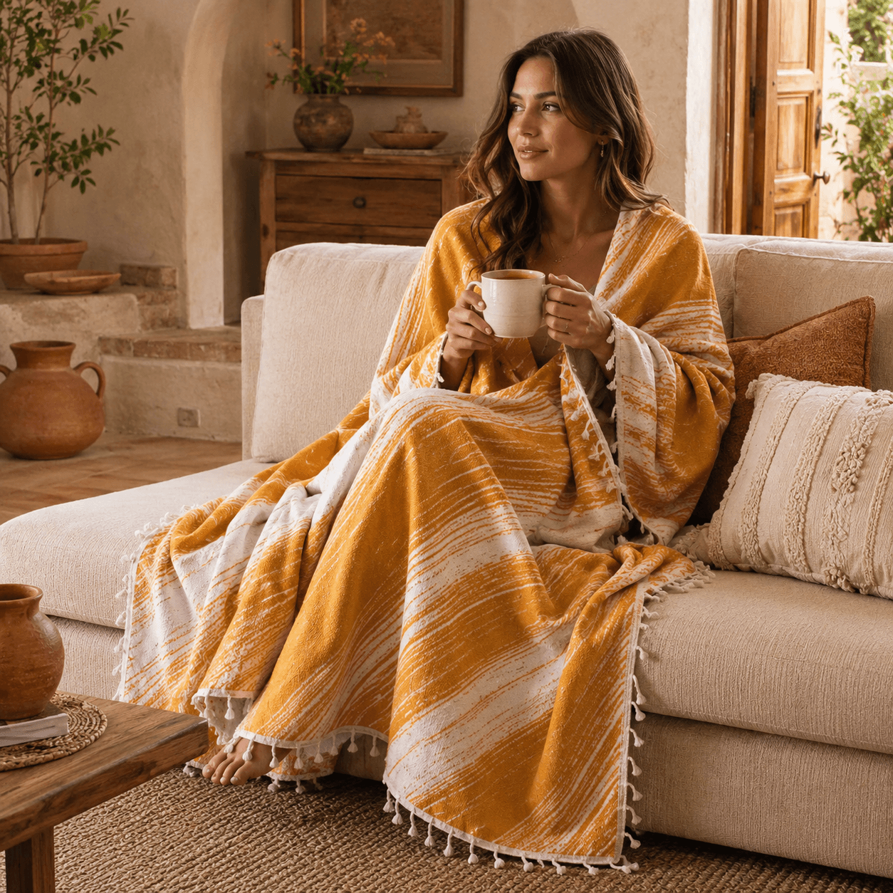 Alara Jacquared OEKO-TEX® Certified Bed Throw