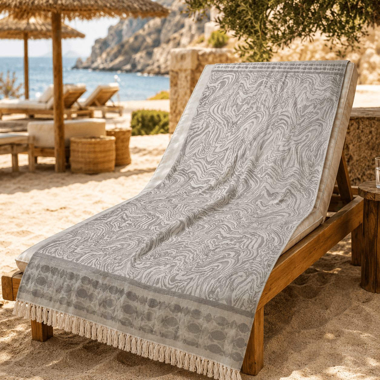 Ebru Premium Jacquard Peshtemal OEKO-TEX® Beach Towel