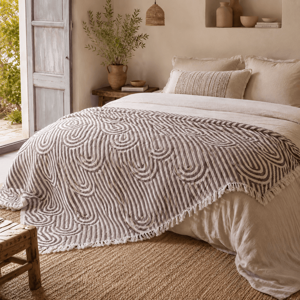 Miletos Jacquared OEKO-TEX® Certified Bed Throw