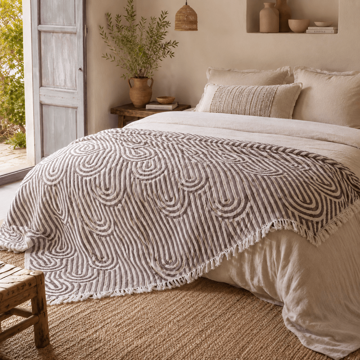 Miletos Jacquared OEKO-TEX® Certified Bed Throw