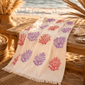 The Denizli Bohemian Muslin Towel  Coral Garden