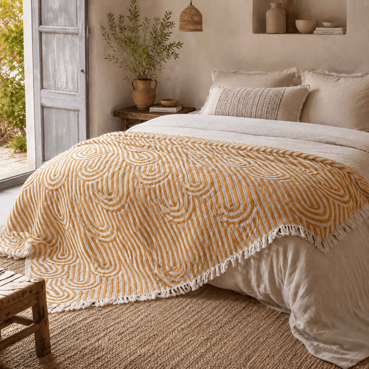 Miletos Jacquared OEKO-TEX® Certified Bed Throw