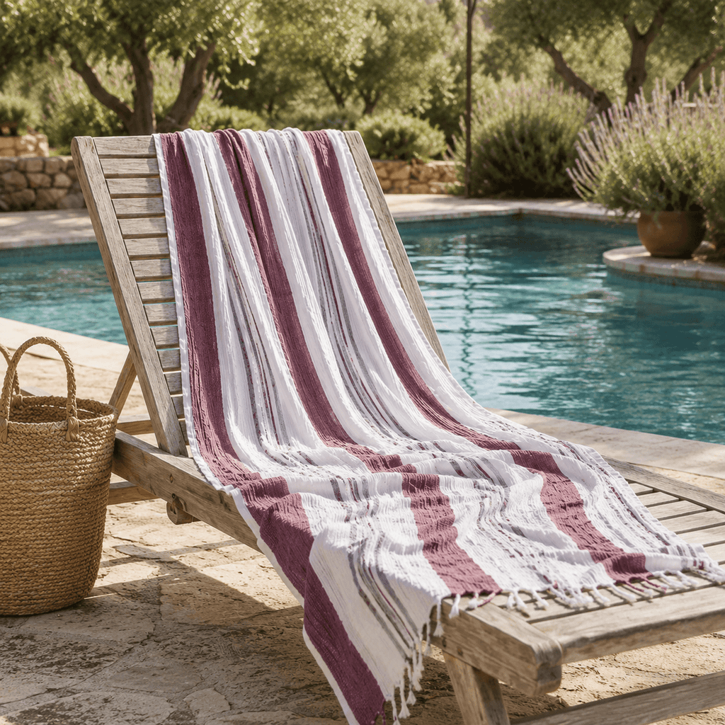 Varenna Bordeaux Muslin OEKO-TEX® Bath Towell