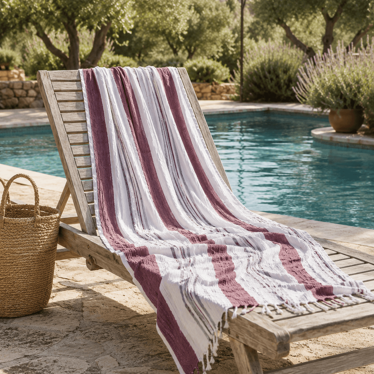 Varenna Bordeaux Muslin OEKO-TEX® Bath Towell