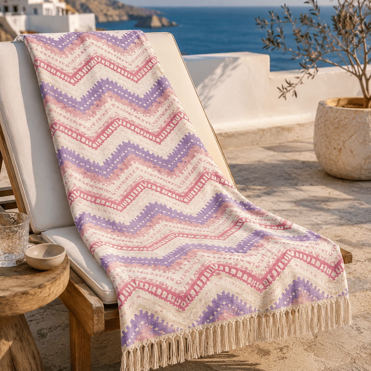 Aegean Weave Premium Jacquard Peshtemal OEKO-TEX® Beach Towel