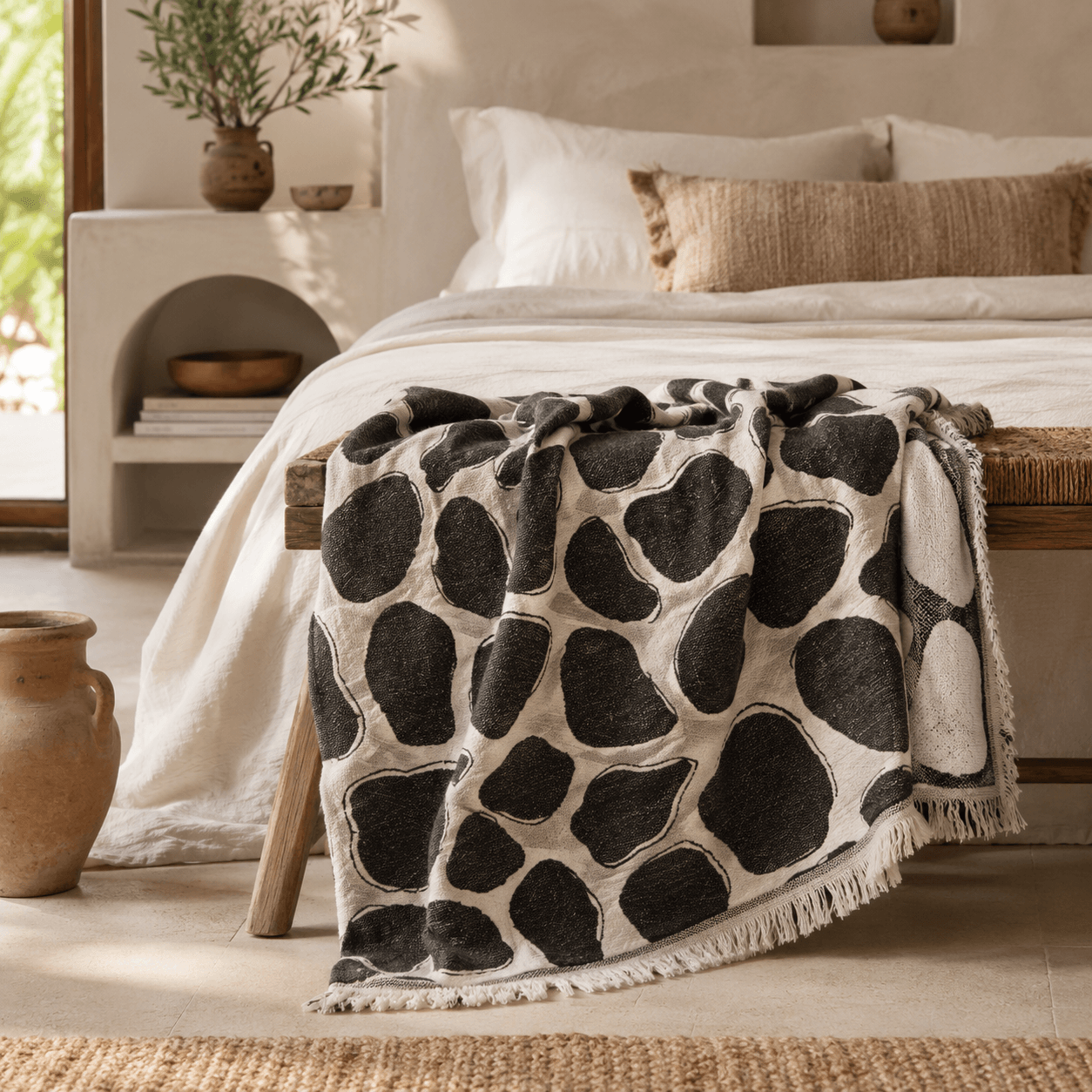 Karia Snowflake Jacquared OEKO-TEX® Certified Bed Throw