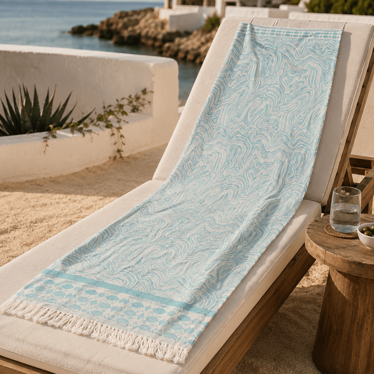 Ebru Premium Jacquard Peshtemal OEKO-TEX® Beach Towel