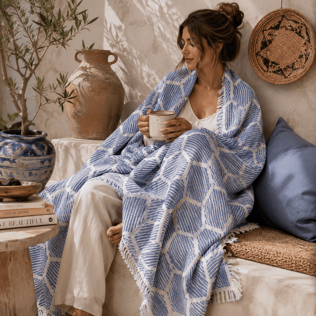 Knidos Jacquared OEKO-TEX® Certified Bed Throw