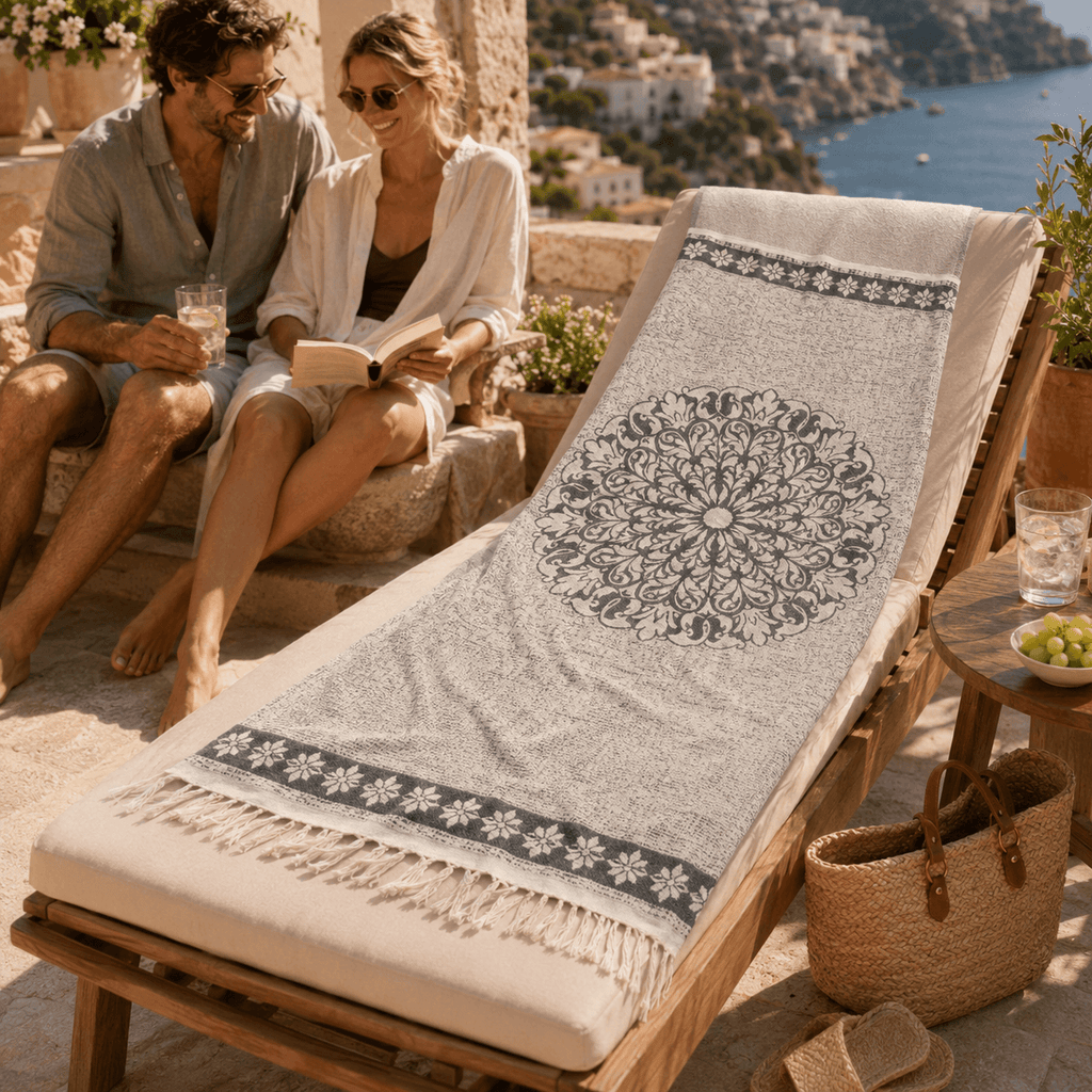 Anatolian Rosette Premium Jacquard Peshtemal OEKO-TEX® Beach Towel
