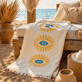 The Denizli Bohemian Muslin Towel  Sun Eye