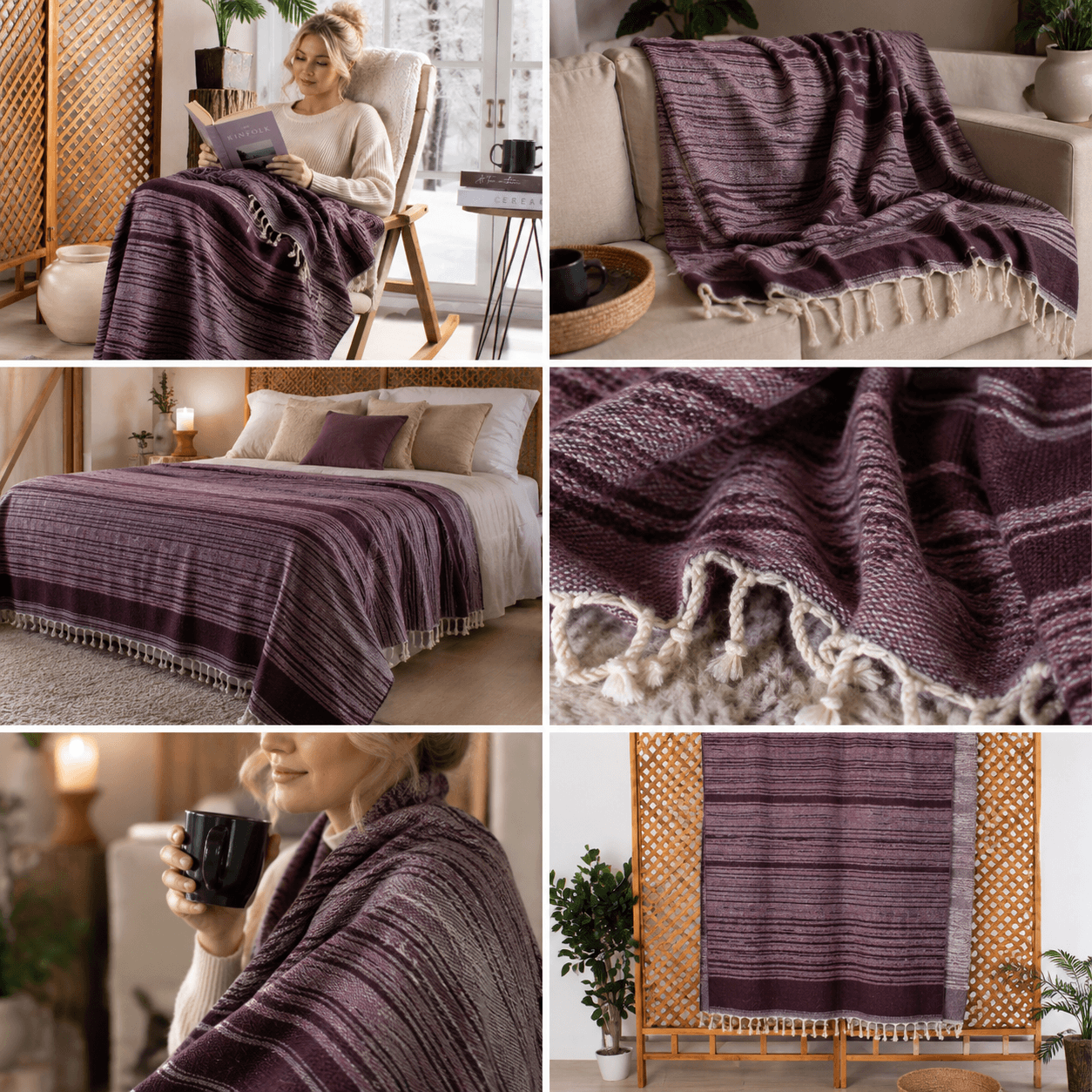 Selene Jacquard OEKO-TEX® Certified Bed Throw
