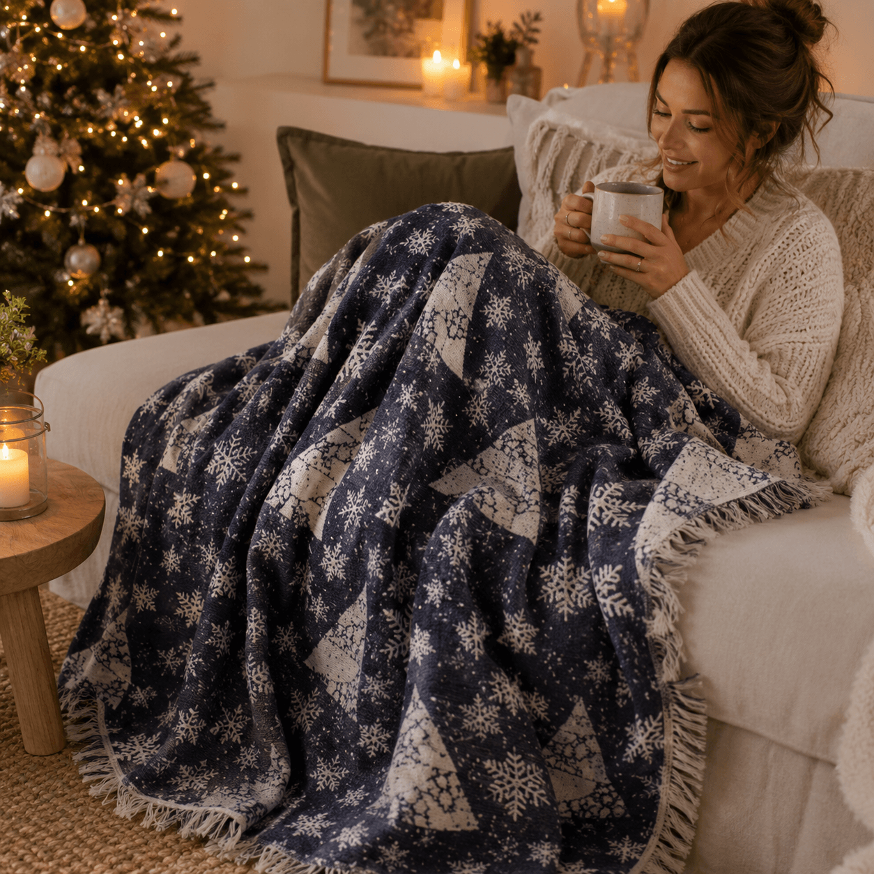 Noelle Jacquared OEKO-TEX® Certified Bed Throw