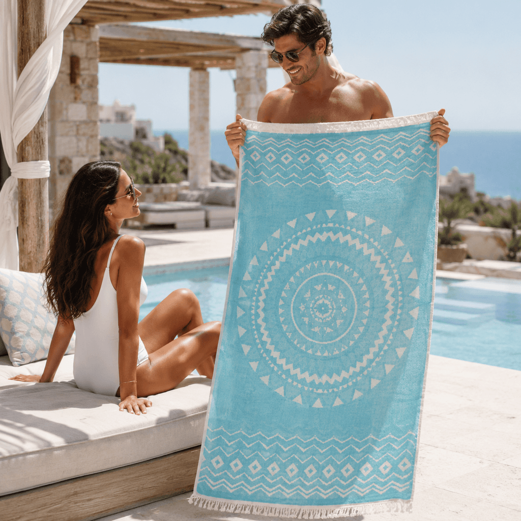 Mandala Coast Premium Jacquard Peshtemal OEKO-TEX® Beach Towel