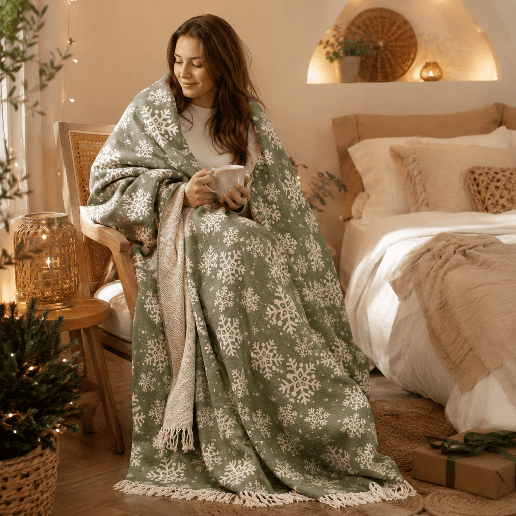 Eira Snowflake Jacquared OEKO-TEX® Certified Bed Throw