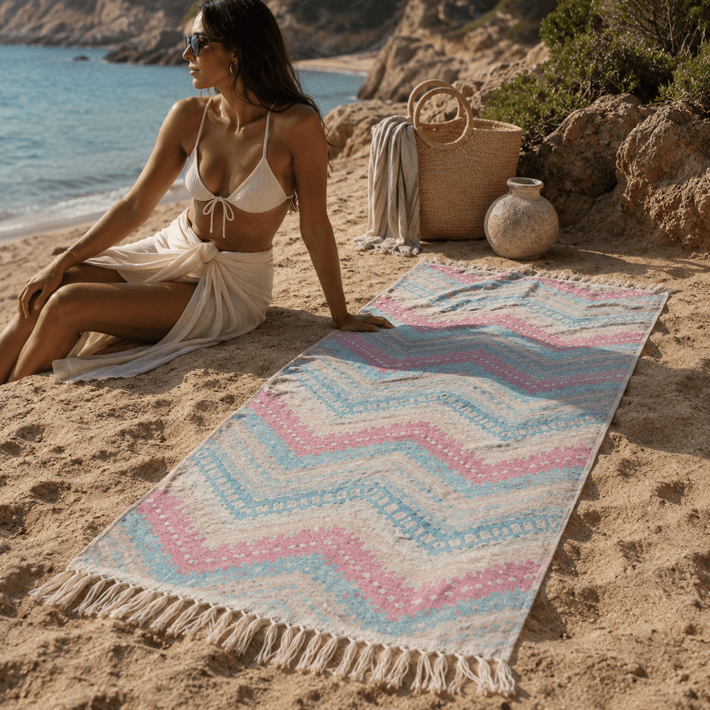 Aegean Weave Premium Jacquard Peshtemal OEKO-TEX® Beach Towel