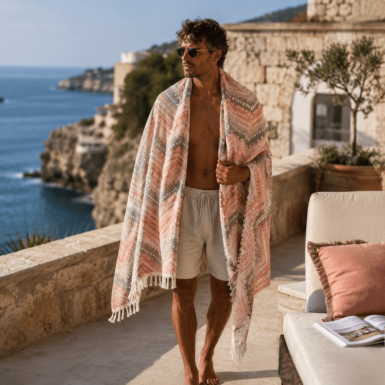 Aegean Weave Premium Jacquard Peshtemal OEKO-TEX® Beach Towel
