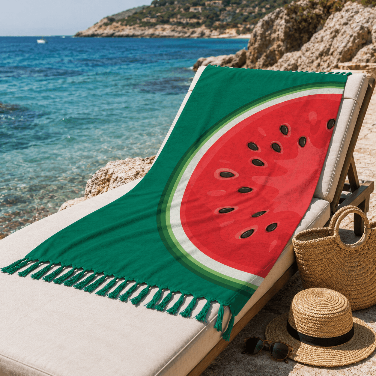 Watermelon Splash Jacquard Towel