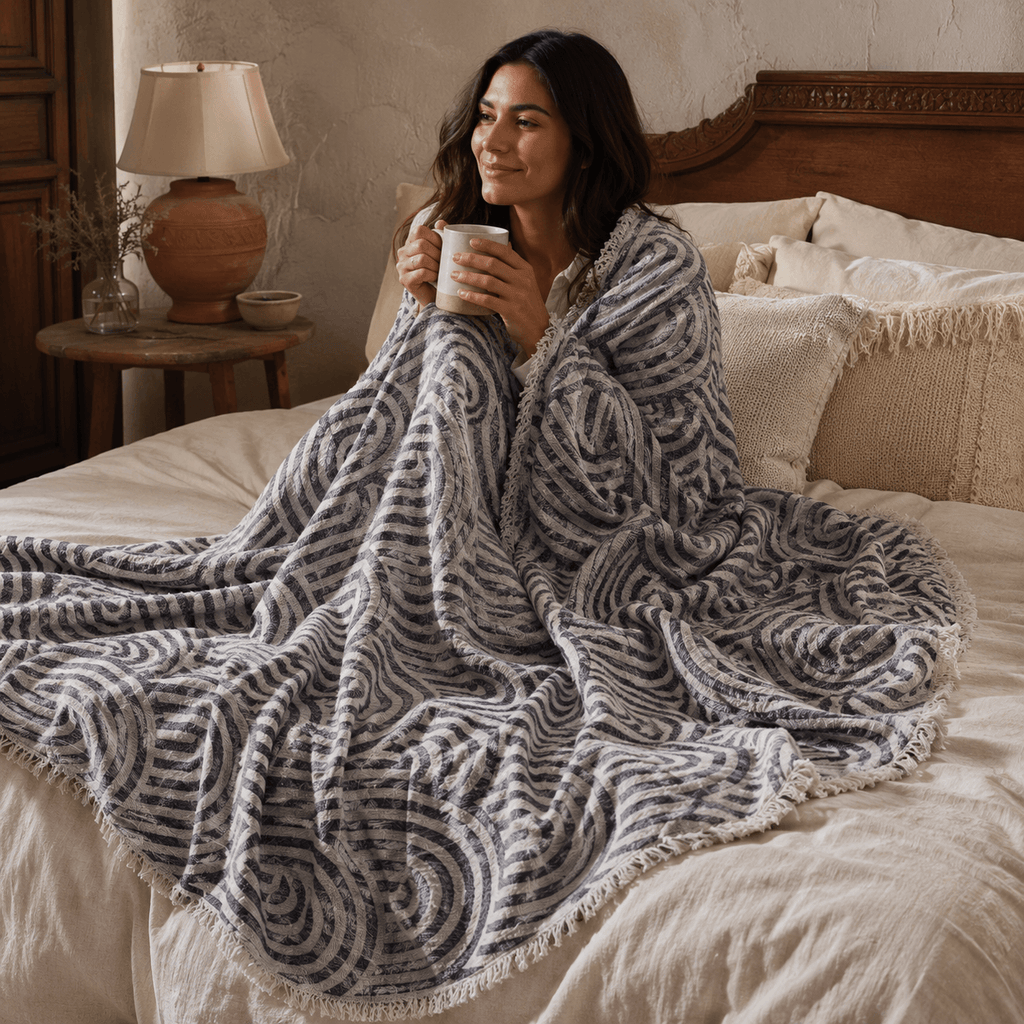 Miletos Jacquared OEKO-TEX® Certified Bed Throw