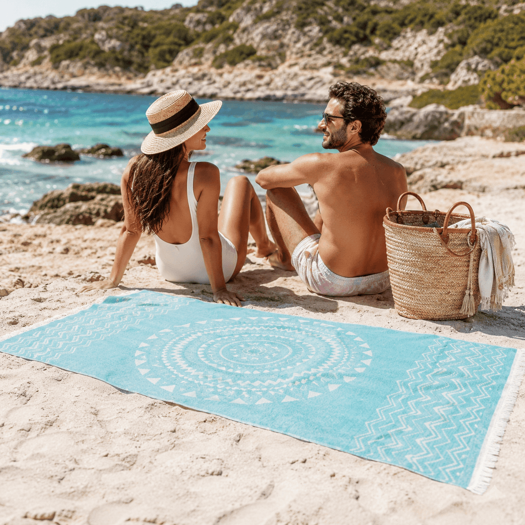 Mandala Coast Premium Jacquard Peshtemal OEKO-TEX® Beach Towel