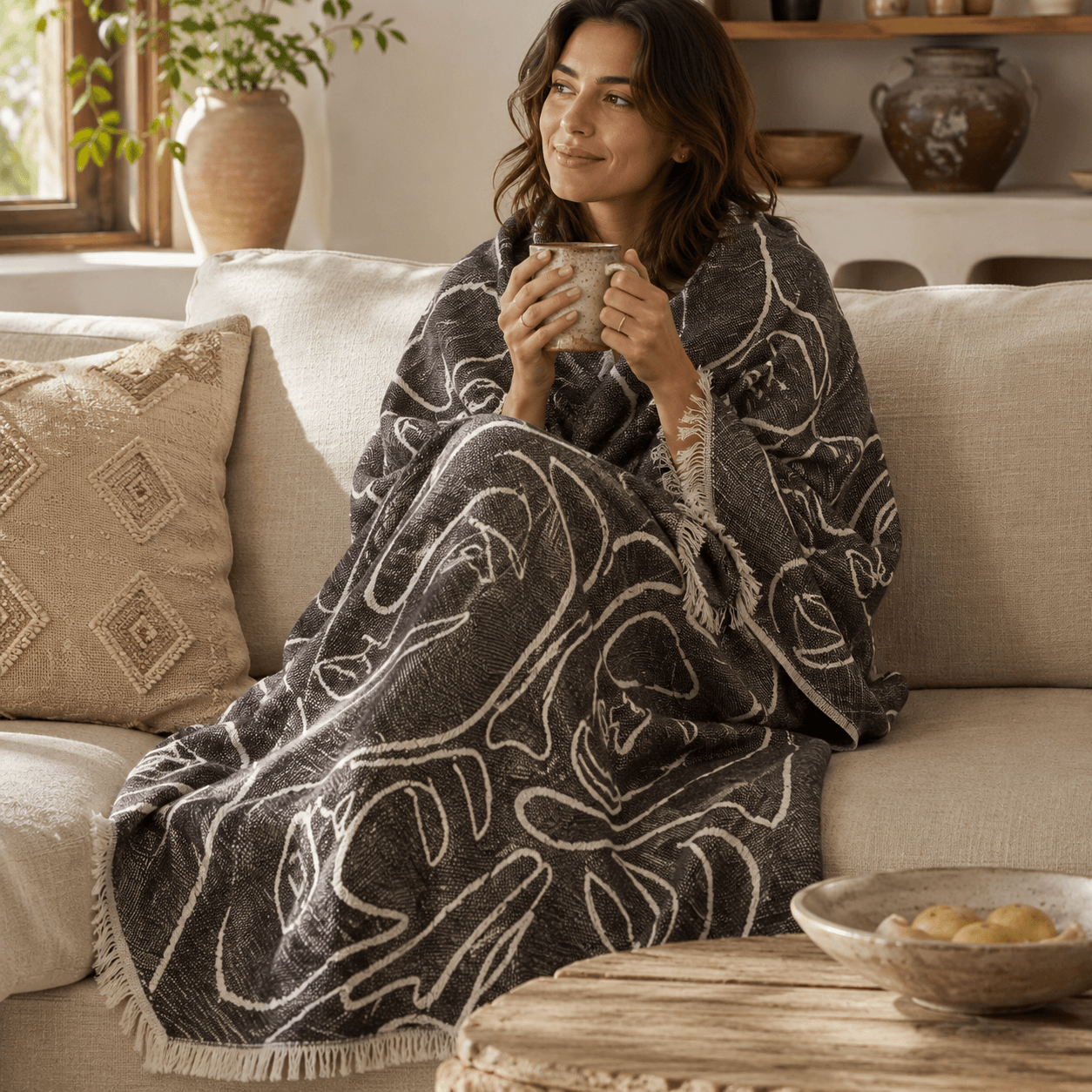 Siluet Jacquared OEKO-TEX® Certified Bed Throw