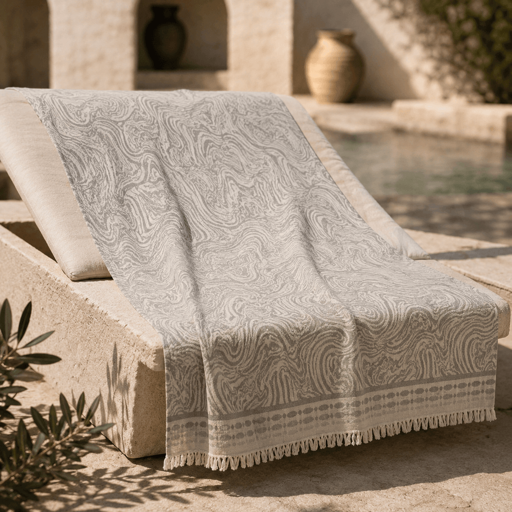 Ebru Premium Jacquard Peshtemal OEKO-TEX® Beach Towel