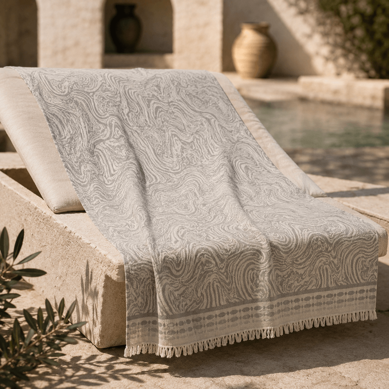 Ebru Premium Jacquard Peshtemal OEKO-TEX® Beach Towel