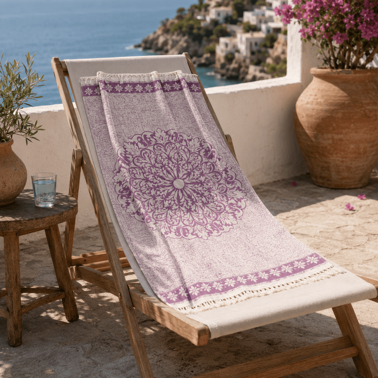 Anatolian Rosette Premium Jacquard Peshtemal OEKO-TEX® Beach Towel