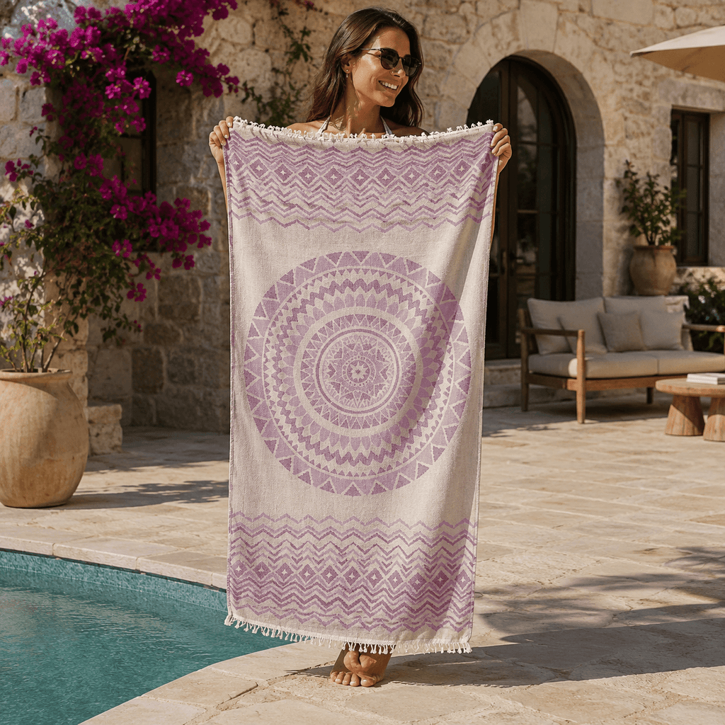 Mandala Coast Premium Jacquard Peshtemal OEKO-TEX® Beach Towel