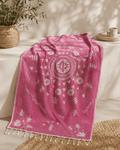 Medallion Jacquard Ottoman Blush