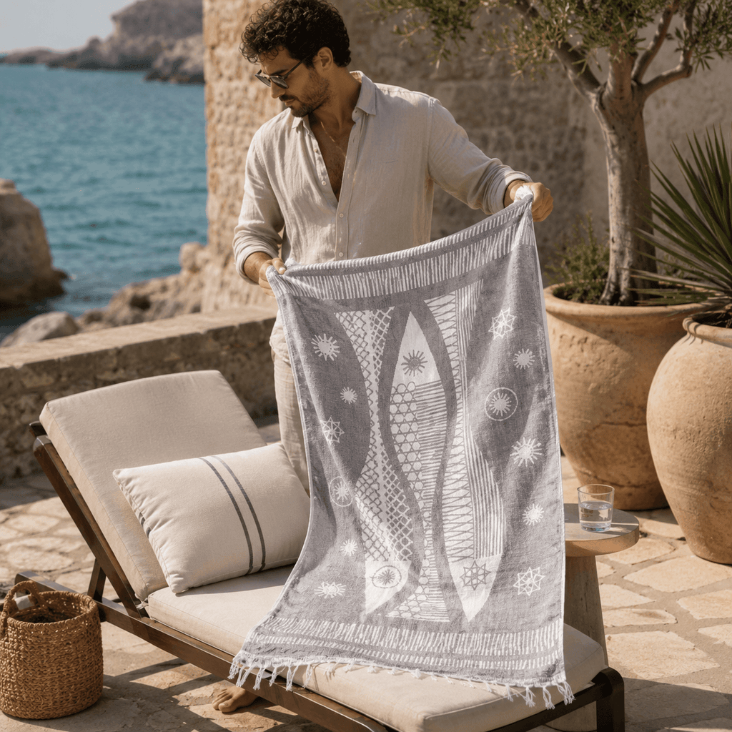Solar Sails Premium Jacquard Peshtemal OEKO-TEX® Beach Towel