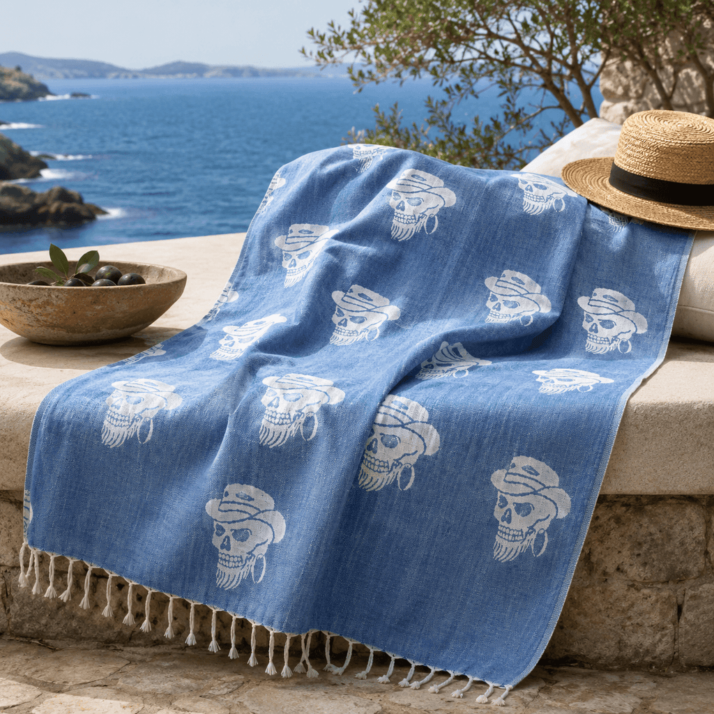 Nomad Skull Premium Jacquard Peshtemal OEKO-TEX® Beach Towel