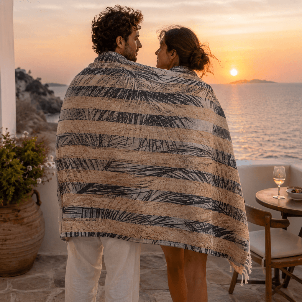Palm Horizon Premium Jacquard Peshtemal OEKO-TEX® Beach Towel