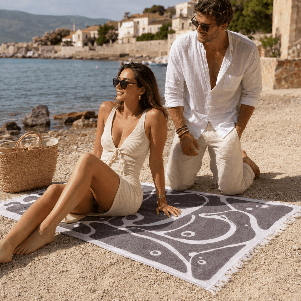Aegean Shoal Premium Jacquard Peshtemal OEKO-TEX® Beach Towel