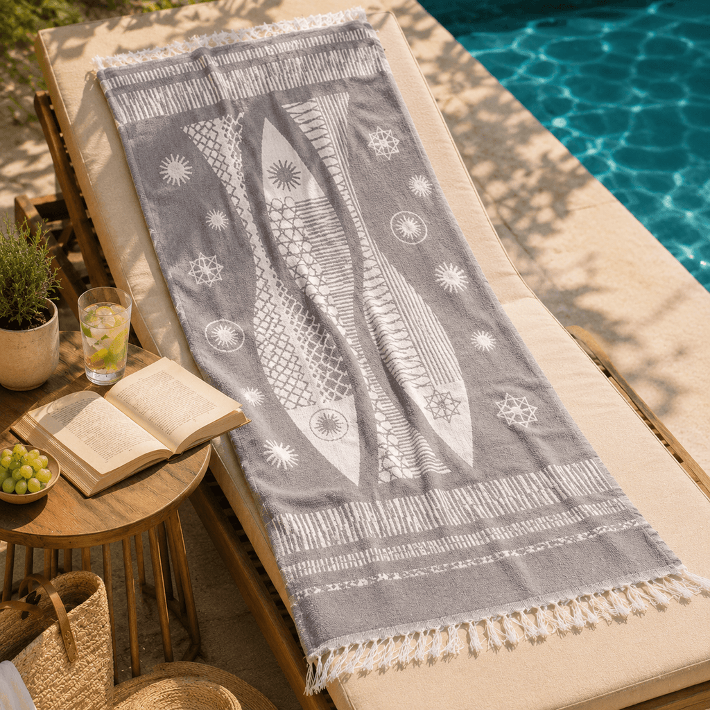 Solar Sails Premium Jacquard Peshtemal OEKO-TEX® Beach Towel