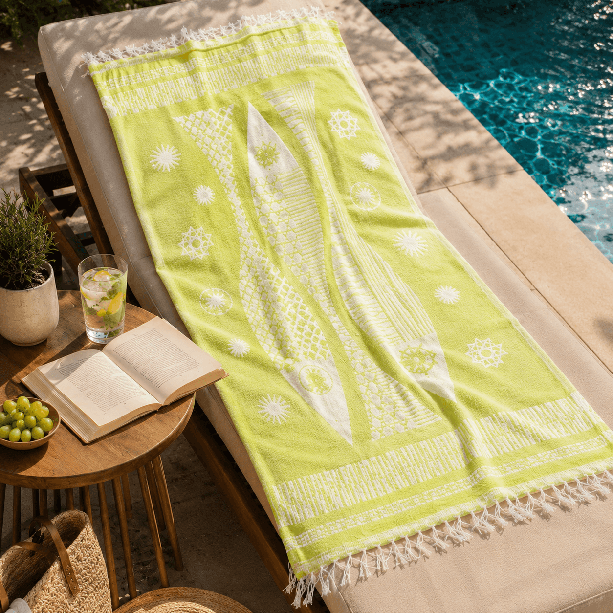 Solar Sails Premium Jacquard Peshtemal OEKO-TEX® Beach Towel