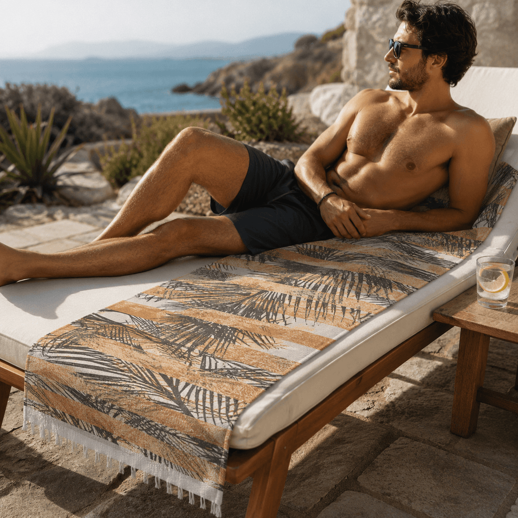 Palm Horizon Premium Jacquard Peshtemal OEKO-TEX® Beach Towel