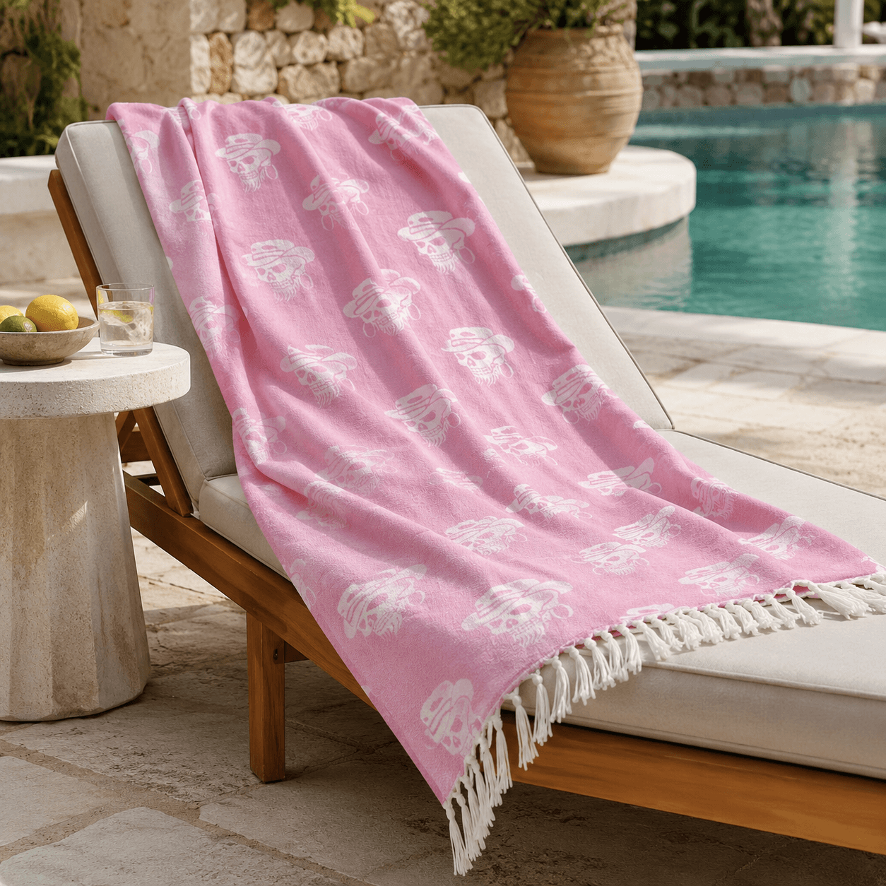 Nomad Skull Premium Jacquard Peshtemal OEKO-TEX® Beach Towel