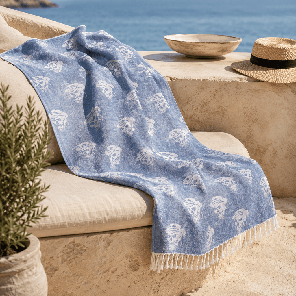 Nomad Skull Premium Jacquard Peshtemal OEKO-TEX® Beach Towel