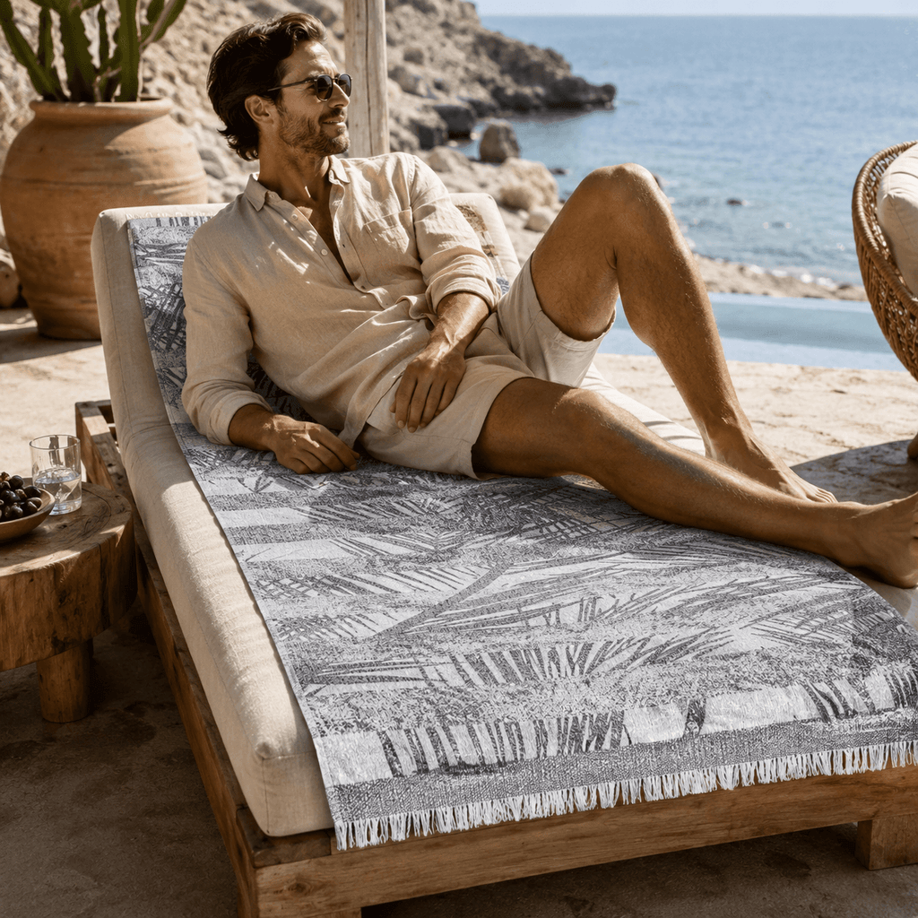 Palm Horizon Premium Jacquard Peshtemal OEKO-TEX® Beach Towel