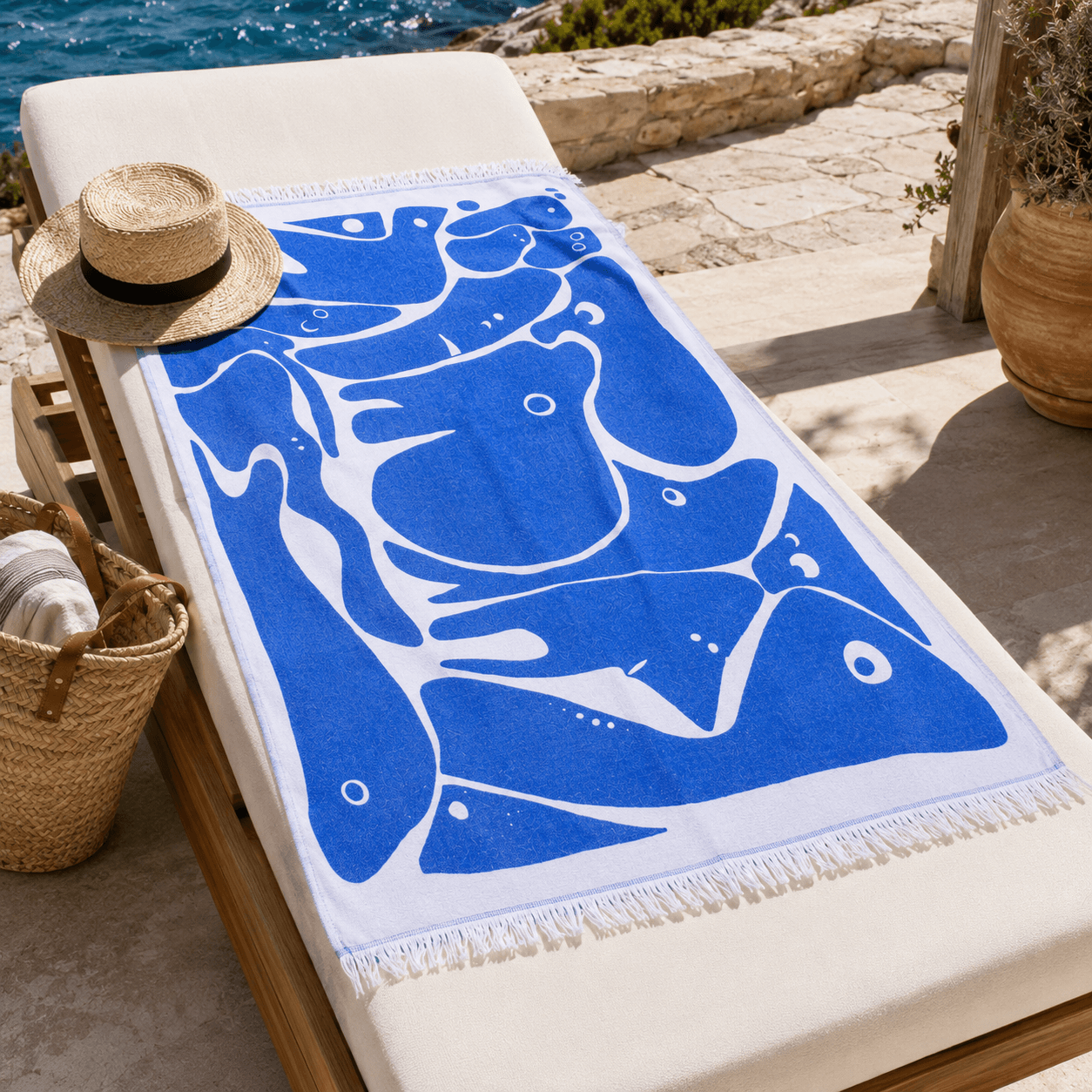 Aegean Shoal Premium Jacquard Peshtemal OEKO-TEX® Beach Towel
