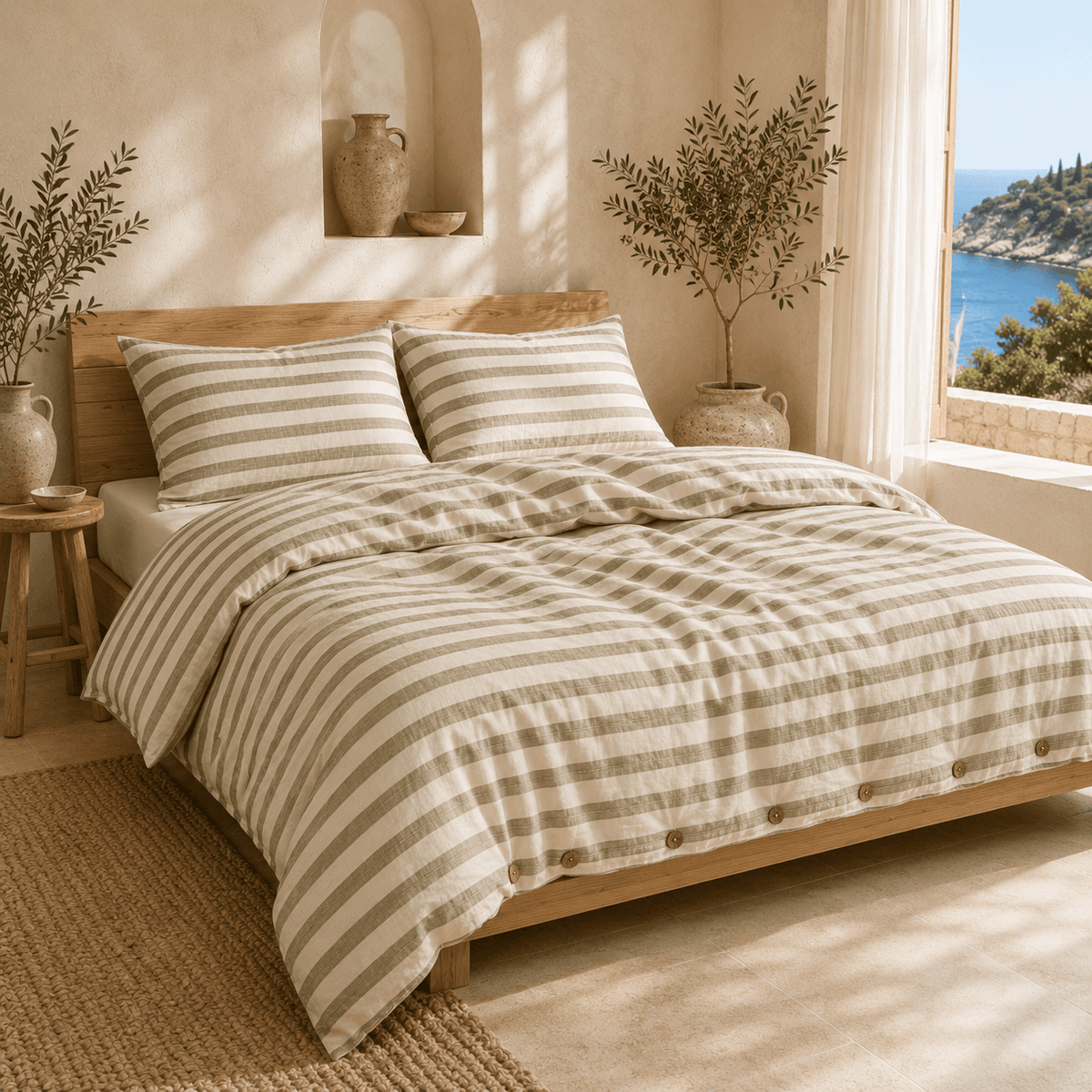 Barca OEKO-TEX® Certified Dobby Woven Cotton Duvet Cover Set - 3 Piece