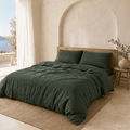 Linen OEKO-TEX® Certified Stonewashed Dobby Woven Cotton Duvet Cover Set - 3 Piece