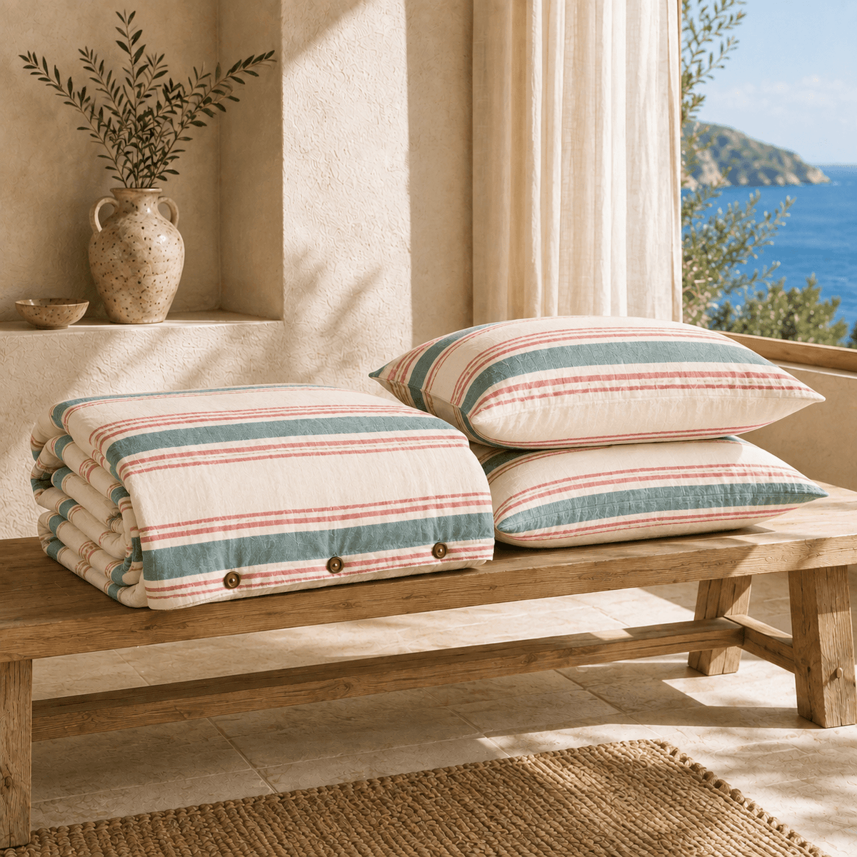 Saint Tropez OEKO-TEX® Certified Dobby Woven Cotton Duvet Cover Set - 3 Piece