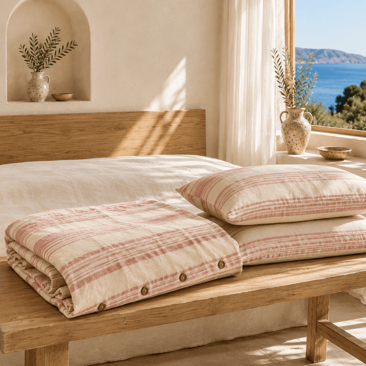 Saint Tropez OEKO-TEX® Certified Dobby Woven Cotton Duvet Cover Set - 3 Piece