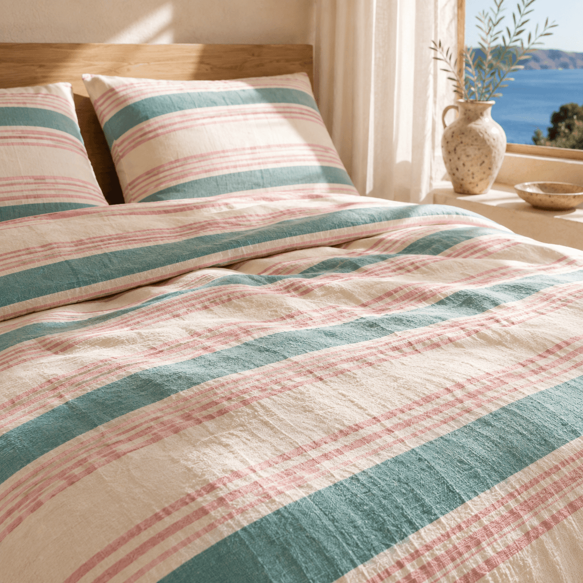 Saint Tropez OEKO-TEX® Certified Dobby Woven Cotton Duvet Cover Set - 3 Piece